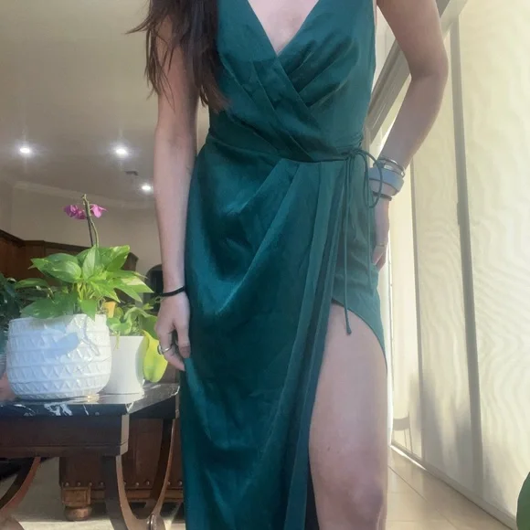 Elegant Green Wrap Dress from NBD